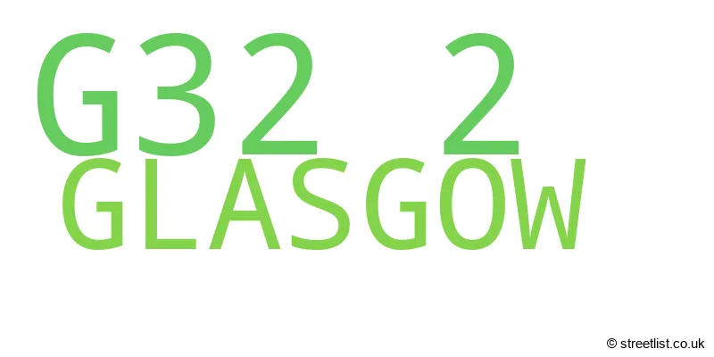 A word cloud for the G32 2 postcode